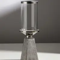 Подсвечник на 1 свечу &laquo;Буэно&raquo;, керамика, стекло, d=7.5 см, серебро, 9.5&times;9.5&times;29.5 см