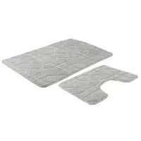 Набор ковриков для ванной и туалета тм VETTA Геометрия, 50x80см + 50x40см, полиэстер, 3 цвета