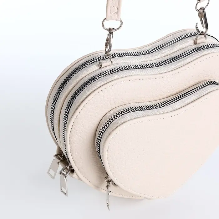 Сумка женская кросс-боди на молнии, в форме сердца, 20&times;5&times;16 см, белая