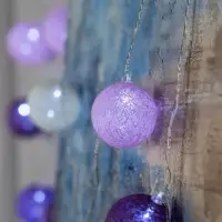 Гирлянда &laquo;Нить&raquo; 5 м с насадками &laquo;Клубки лиловые&raquo;, IP20, прозрачная нить, 20 LED, свечение белое, 220 В