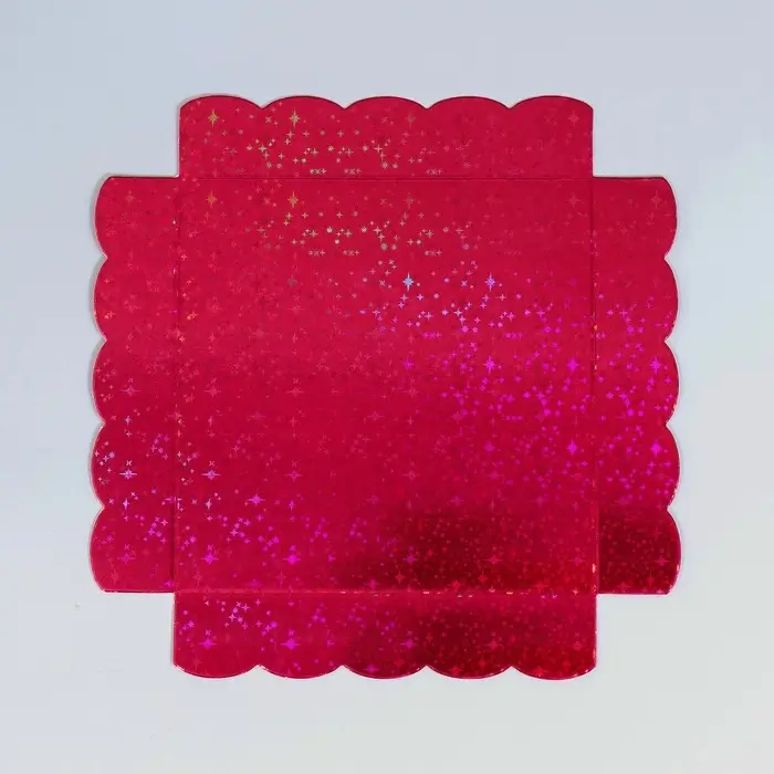 Коробка для печенья, кондитерская упаковка с PVC крышкой, &laquo;Бордовые звёдочки&raquo;, 15 х 15 х 3 см