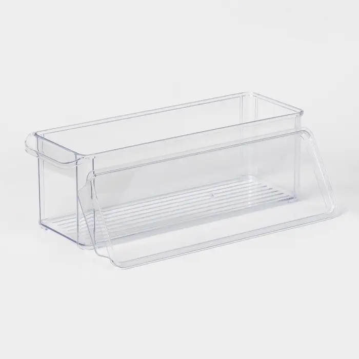 Контейнер для холодильника с крышкой IDEA, 10&times;30&times;10 см, пластик, прозрачный