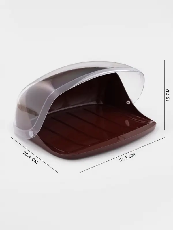 Хлебница малая с крышкой IDEA, 31.5&times;25.4&times;15 см, пластик, коричневая