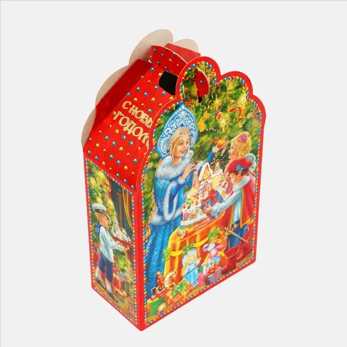 Подарочная коробка новогодняя Фигурная малая «Сияние праздника» 10.5×5.6×20.5 см