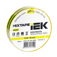 Изолента 0,13х15мм желто-зеленая 20м IEK MIXTAPE BASIC