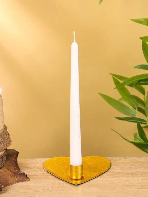 Подсвечник на 1 свечу "Love is..." в форме сердца золотой 12,5х12,5х3 см