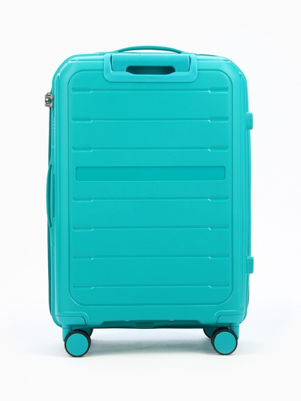 Чемодан 24 Чемодан 24", PP, 43*26*66, отд на молнии, код замок, 4 колеса, зеленый