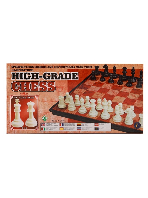 Шахматы 19 х 19 см, король h-3.3 см, d-1.5 см, доска и фигуры пластик Шахматы 19 х 19 см, король h-3.3 см, d-1.5 см, доска и фигуры пластик