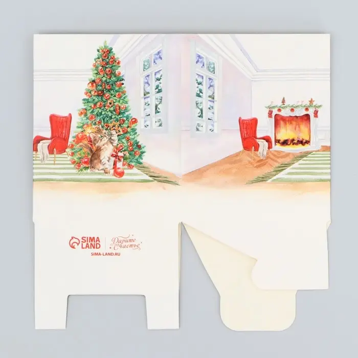 Бонбоньерка новогодняя «Уютный Новый Год », 6 х 7 х 6 см Бонбоньерка новогодняя «Уютный Новый Год », 6 х 7 х 6 см