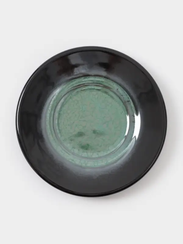 Чайная пара Хорекс Verde notte, чашка 200 мл, блюдце d=15.5 см, фарфор, чёрная, зелёная