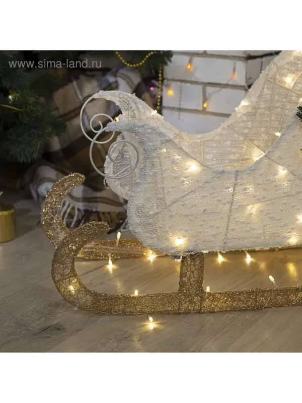 Светодиодная фигура &laquo;Олень&raquo;, 56&times;76&times;15 см, текстиль, металл, 220 В, свечение тёплое белое