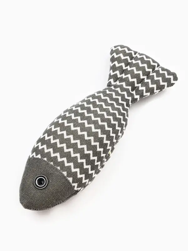 Игрушка для кошек &laquo;Рыба моей мечты&raquo;, 21 см, с кошачьей мятой, серая