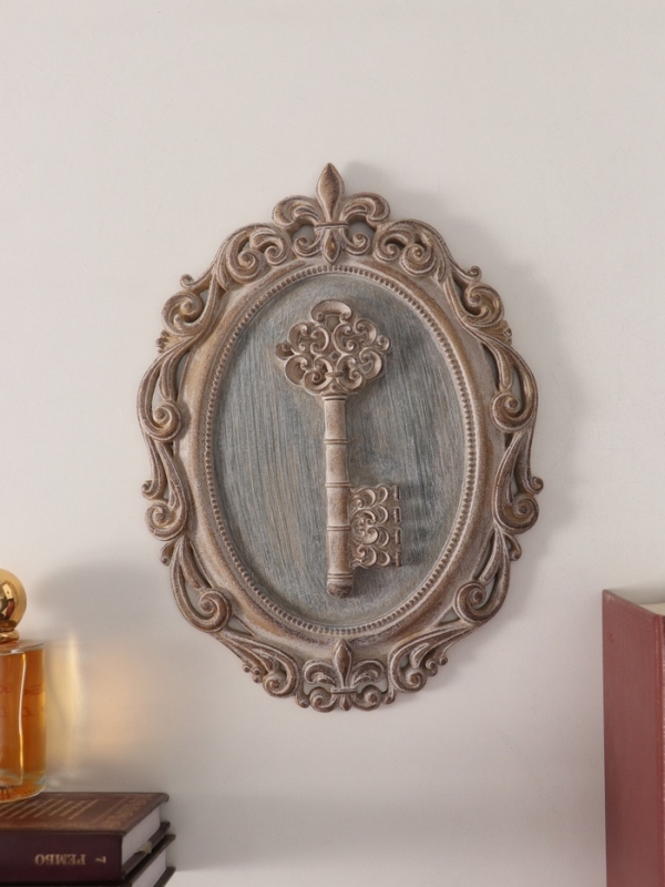 Панно интерьерное полистоун  Панно интерьерное полистоун "Винтаж. Ажурный ключ" 18,5х1,5х25,5 см