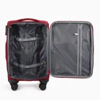 Чемодан на колёсах TEXTURA, кодовый замок, с увеличением, 36&times;25&times;58 см, 20", красный