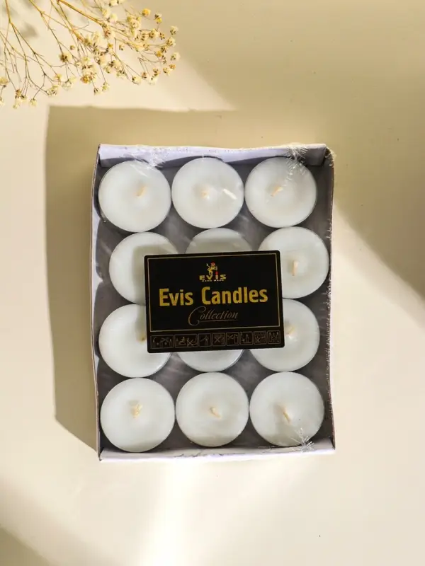 Набор чайных свечей 12 шт, d 37 мм, 15 гр, 3 часа горения Набор чайных свечей 12 шт, d 37 мм, 15 гр, 3 часа горения