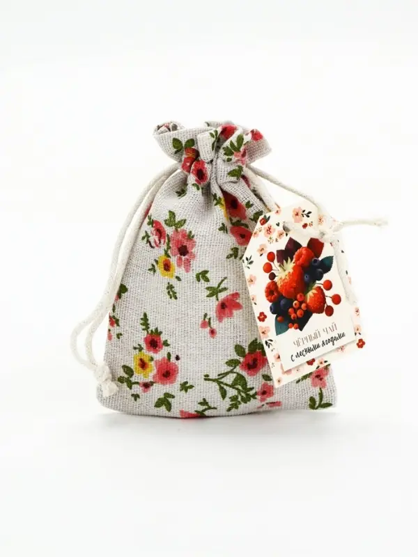 Гифтбокс с чаем, конфетами и еждневником "Цветочный паттерн"