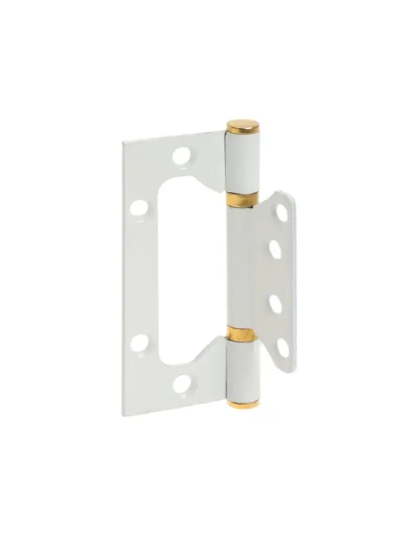 Петля-бабочка ТУНДРА, 100&times;70&times;2.0 мм, универсальная, без врезки, белая, 2 шт.