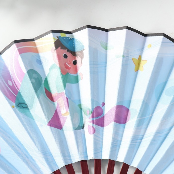 Веер дерево, текстиль h=26,8 см  Веер дерево, текстиль h=26,8 см "Космос" МИКС