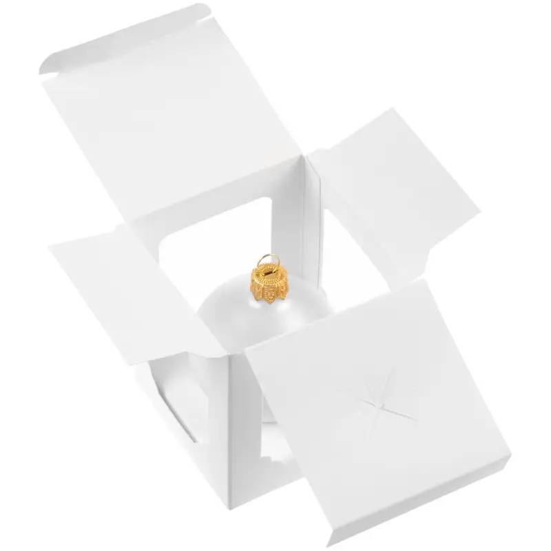 Елочный шар Gala Matt в коробке, 8,5 см, белый