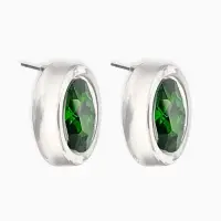 Серьги &laquo;Кристалл&raquo;, круг, прозрачно-зелёные