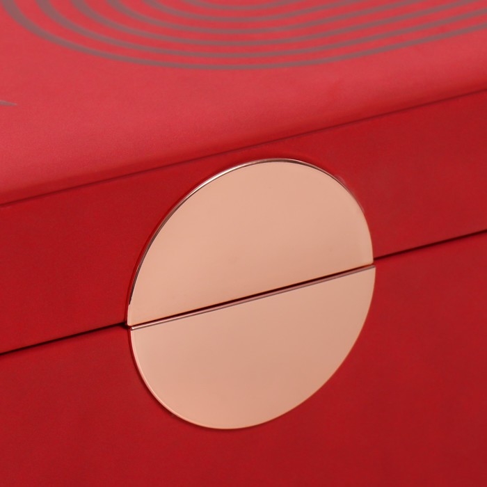 Шкатулка кожзам для украшений  Шкатулка кожзам для украшений "Веточка. Радуга" красная 18х24,5х11 см