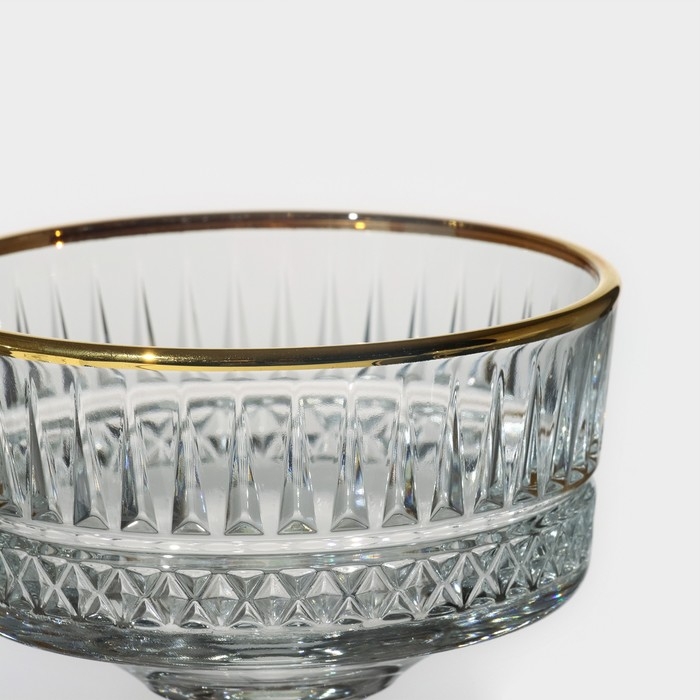 Набор фужеров стеклянный Elysia, 260 мл, 4 шт, с золотой каймой Набор фужеров стеклянный Elysia, 260 мл, 4 шт, с золотой каймой