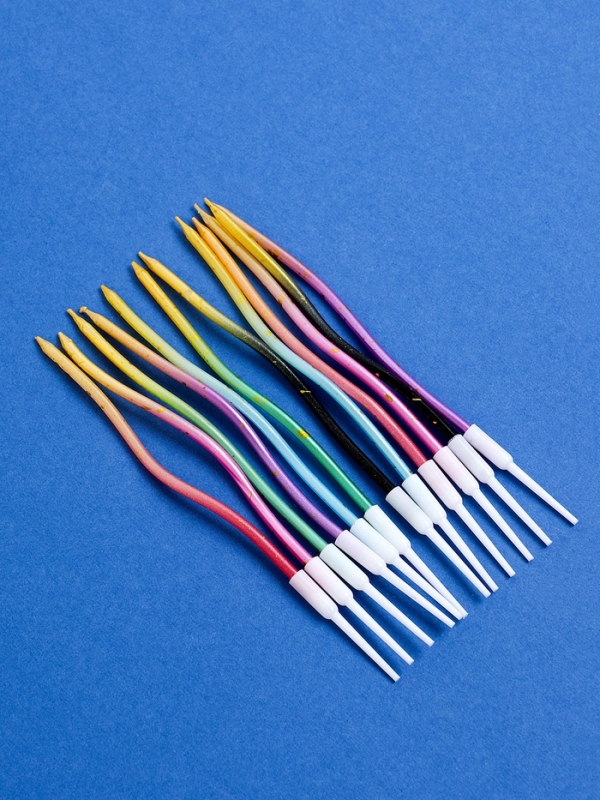 Свечи для торта Свечи для торта "Серпантин", 12 шт, разноцветный с блёстками