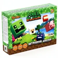 Набор игровой Slime. Pixel Block, сквиш, 2 слайма, декор