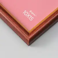 Фоторамка для фото 10х15 см "Oframe", пластик, бук с золотом, (пластиковый экран)