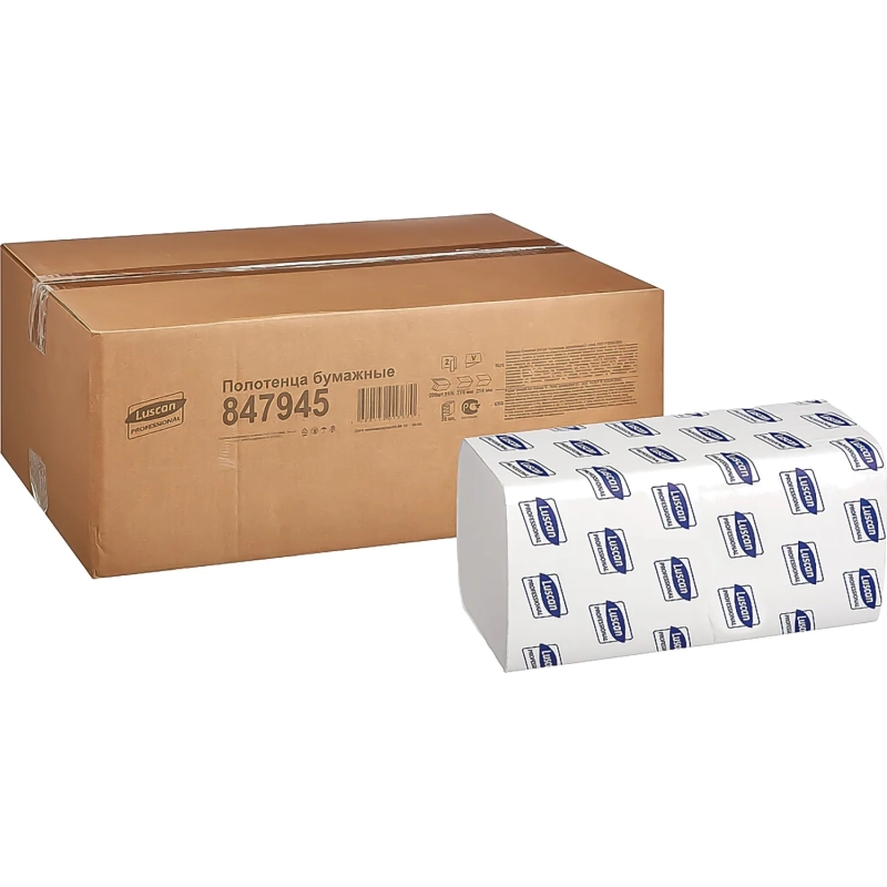 Полотенца бумажные д/дисп. Luscan Professional Vслож2 слбелвтор200л20пач/уп