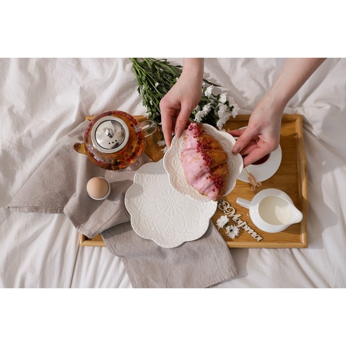 Тарелка фарфоровая обеденная Доляна «Сьюзен», d=20,5 см, цвет белый Тарелка фарфоровая обеденная Доляна «Сьюзен», d=20,5 см, цвет белый