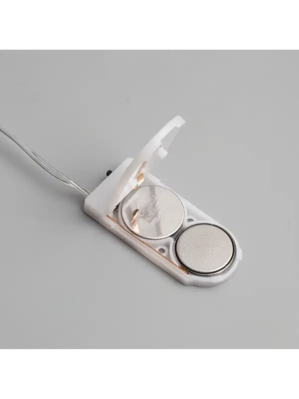 Гирлянда &laquo;Мишура&raquo; 2 м, роса, IP20, серебристая нить, 50 LED, от батареек CR2032&times;2, свечение тёплое белое