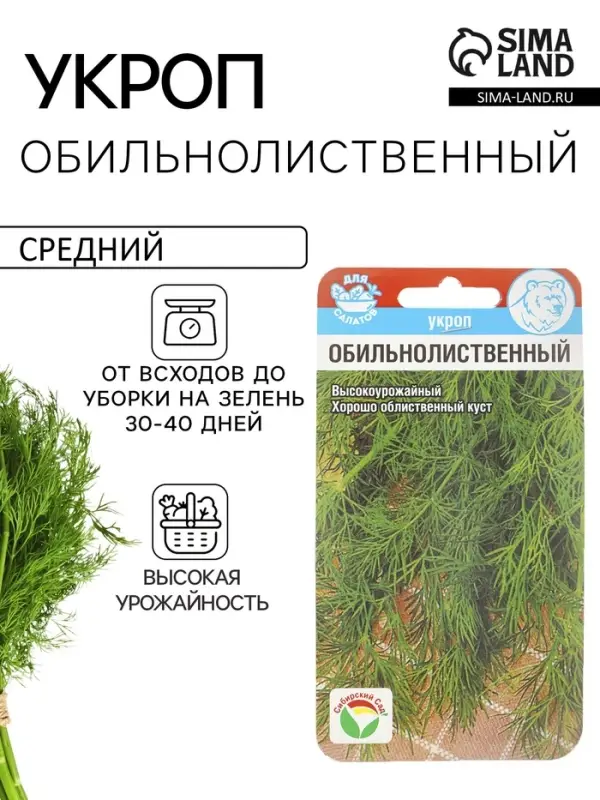 Набор семян Укроп &laquo;Обильнолиственный&raquo;, 2 упаковки