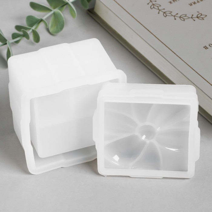 Молд силикон Молд силикон "Шкатулка - бантик прямоугольная" с крышкой 7,7х7,6х6,6 см