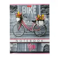 Тетрадь 96 листов в клетку "I like my bike", обложка мелованный картон, блок офсет 65 г/м2, 5В МИКС