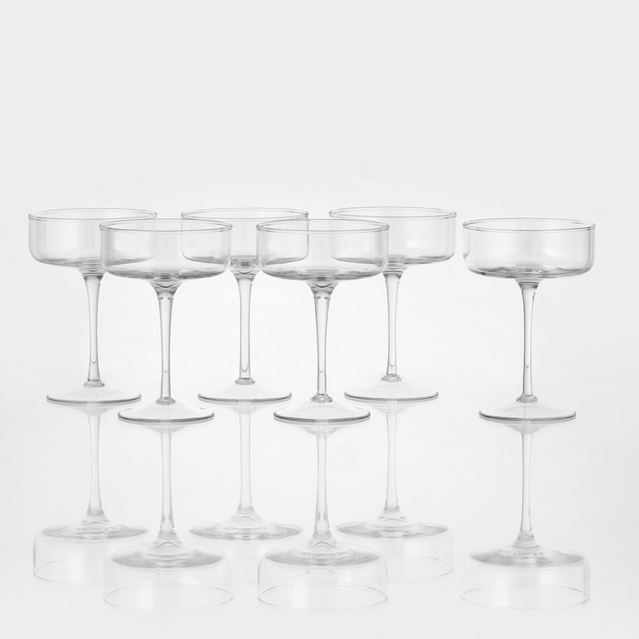 Набор бокалов для шампанского «Шик», стеклянный, 240 мл, 6 шт Набор бокалов для шампанского «Шик», стеклянный, 240 мл, 6 шт