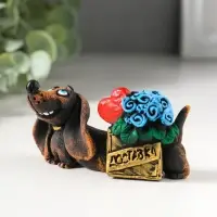 Фигурка полистоун &laquo;Такса: доставка счастья&raquo;, 3&times;4.5&times;8.6 см