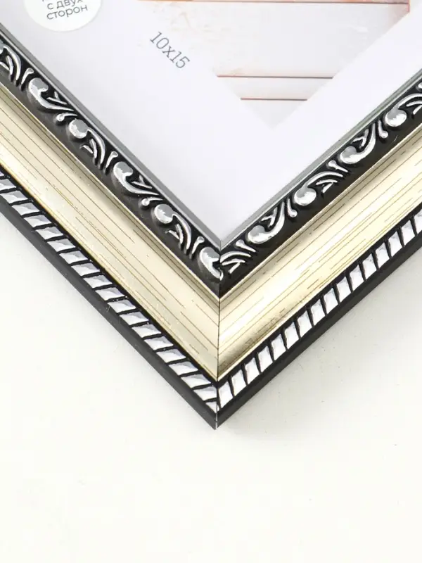 Фоторамка для фото 10&times;15 см &laquo;МИРАМ&raquo;, пластик, серебро, (пластиковый экран)