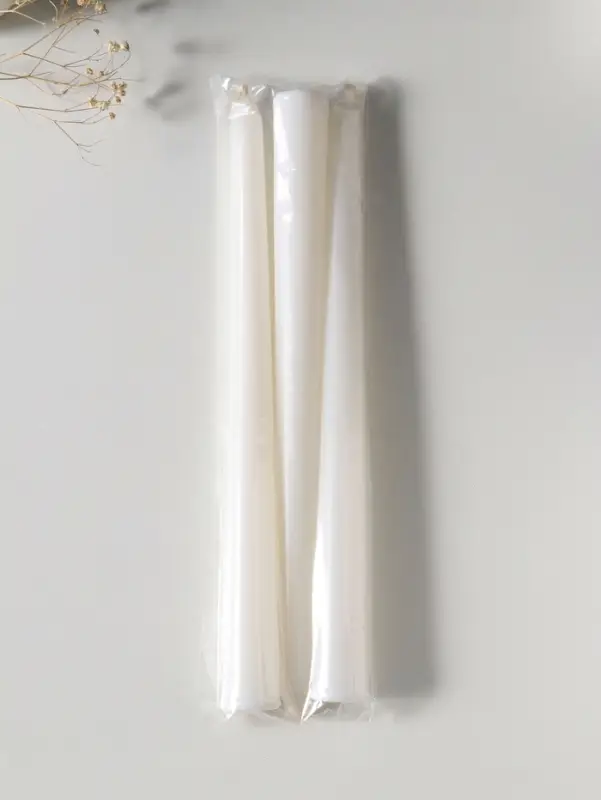 Набор свечей античных 25 см, 3 шт., 58 г, 7 ч, белый