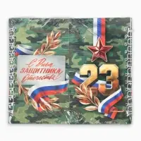 Двойной блокнот на гребне, мягкая обложка, размер 14&times;12 см, 48 л. &laquo;Защитнику&raquo;