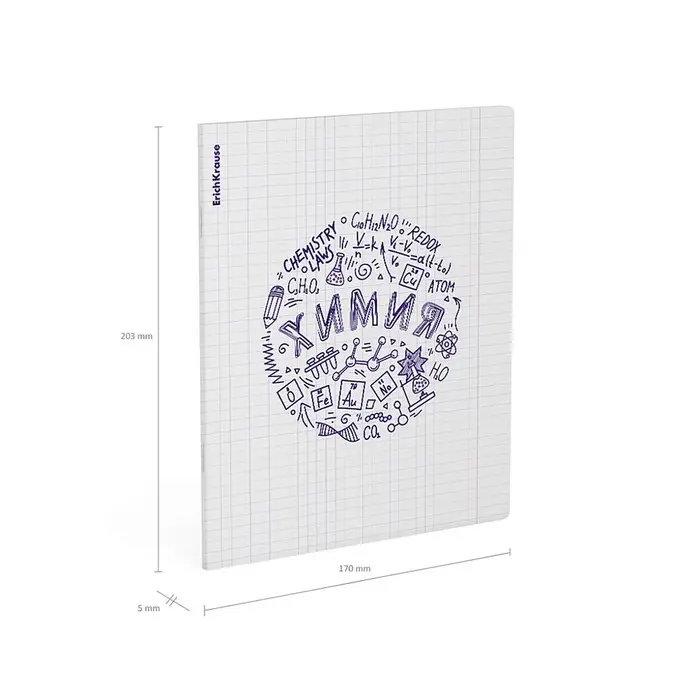 Тетрадь предметная, 48 листов, клетка, ХИМИЯ, ErichKrause "Chaos", пластиковая обложка шелкография, блок офсет белизна 100%, инфо-блок