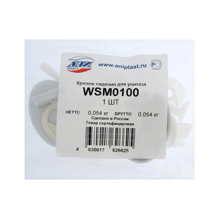 Крепеж для сиденья унитаза  Крепеж для сиденья унитаза "АНИ Пласт" WSM0100, белый