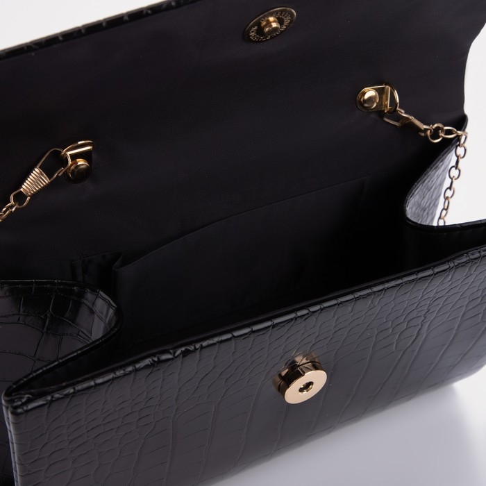 Сумка-клатч, отдел на клапане, цвет чёрный Сумка-клатч, отдел на клапане, цвет чёрный