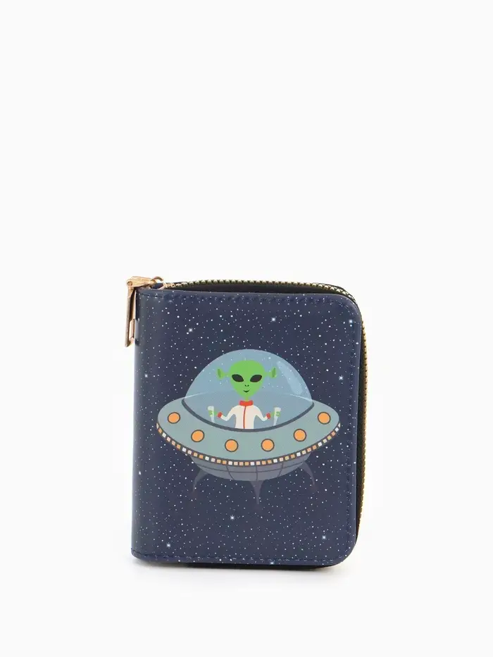 Кошелёк на молнии Выбражулька &laquo;Космос&raquo;, 8.5&times;2.5&times;10.5 см, детский, синий
