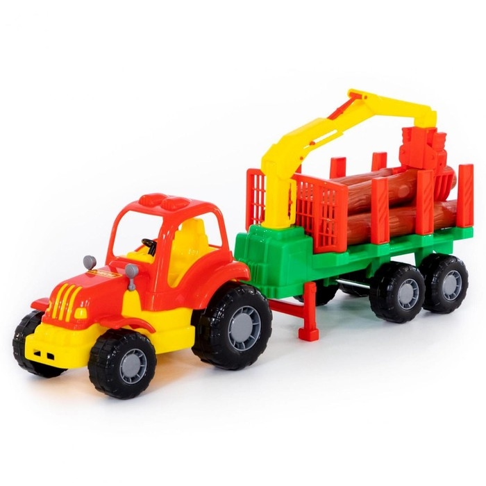 Трактор «Крепыш» с полуприцепом-лесовозом, МИКС Трактор «Крепыш» с полуприцепом-лесовозом, МИКС