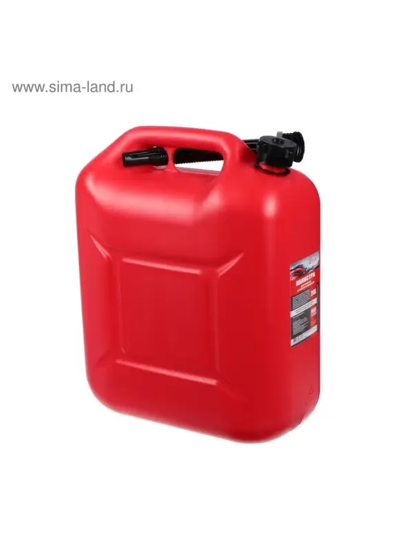 Канистра 3ton PROFI, КРАСНАЯ для топлива + крышка и лейка, 20 л