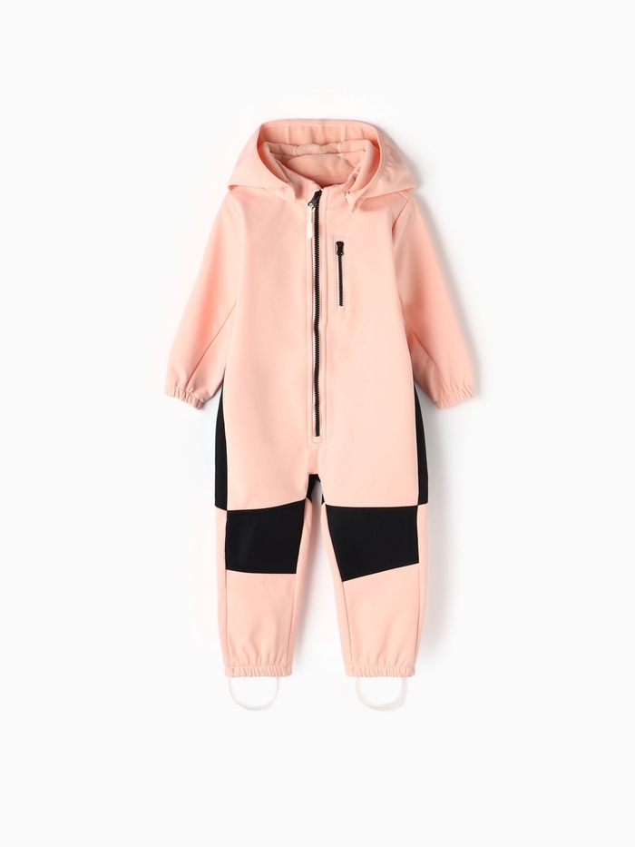 Комбинезон демисезонный для девочек MINAKU из Softshell на флисе, непромокаемый, персиковый, рост 98 см