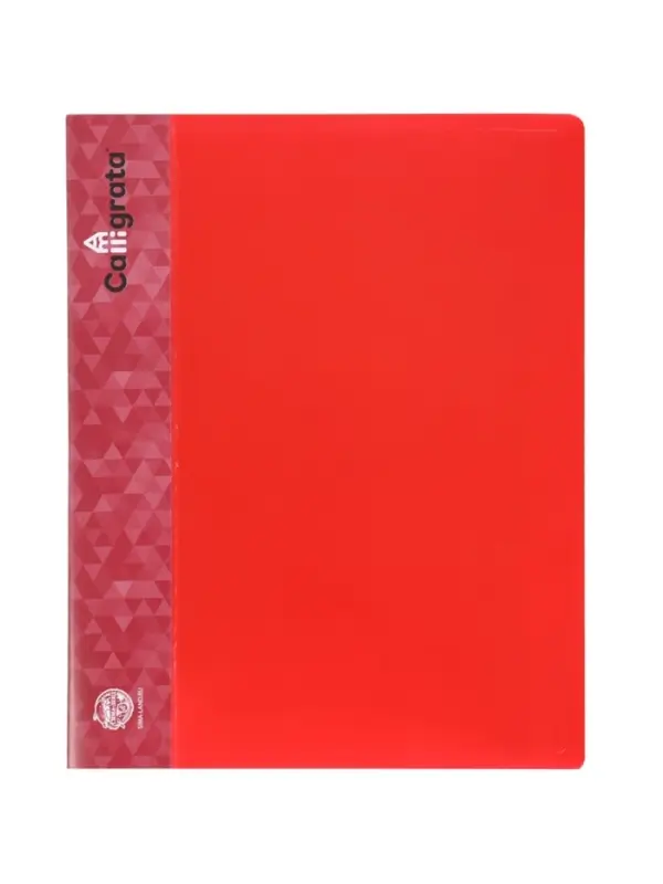 Папка с 100 вкладышами А4, 700 мкм, Calligrata, карман на корешке, красная