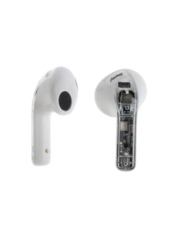 Наушники беспроводные YX11, TWS, вкладыши, Bluetooth 5.3. 28/200 мАч, шумоподавление, белые в прозрачном кейсе