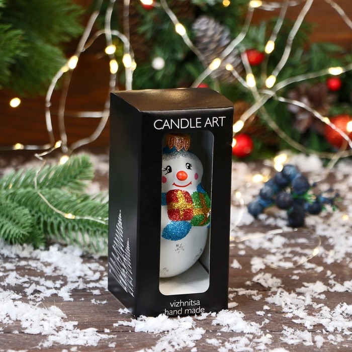 Ёлочная игрушка Ёлочная игрушка "Снеговик с бантом" 9,7 см